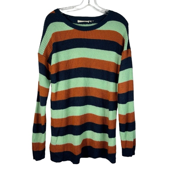 Andree By Unit Boutique Longline Tunic Length Striped Knit Sweater Small S - Picture 1 of 4